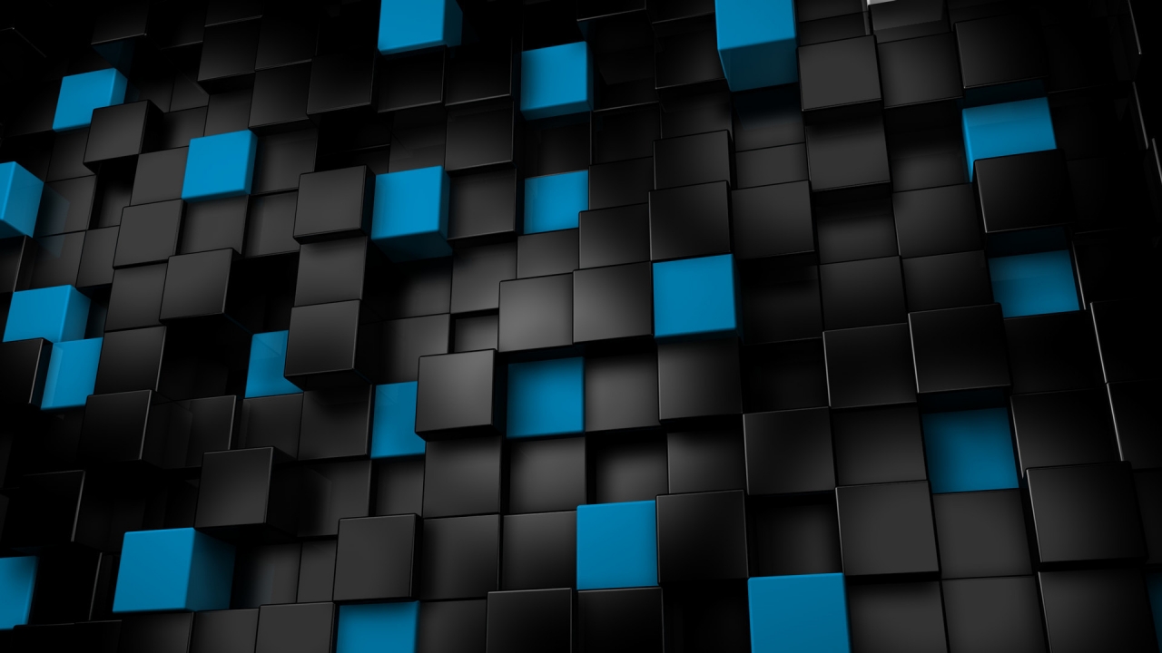 Black & Blue Cubes for 1280 x 720 HDTV 720p resolution