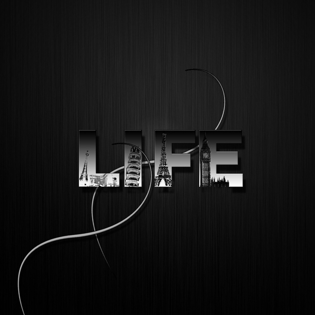Black and White Life for 1024 x 1024 iPad resolution