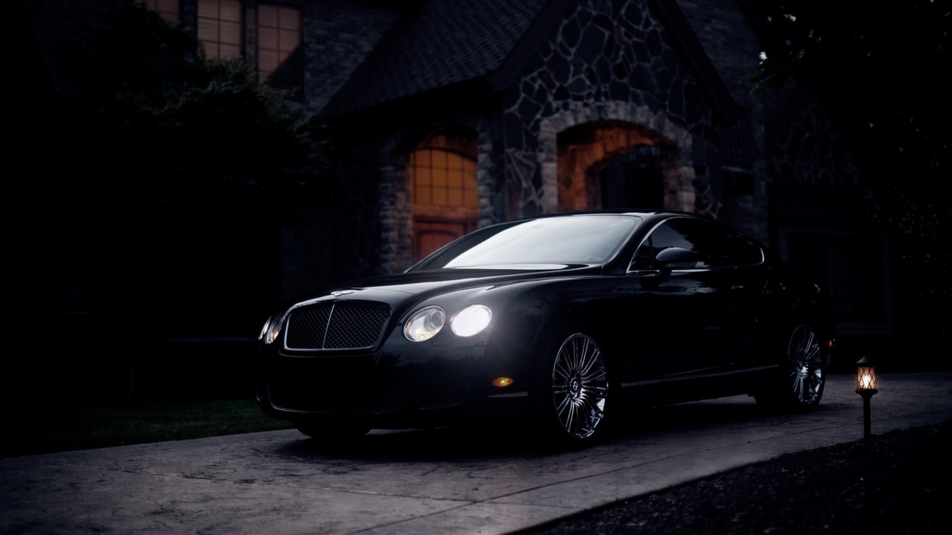 Black Bentley Continental GT for 1366 x 768 HDTV resolution