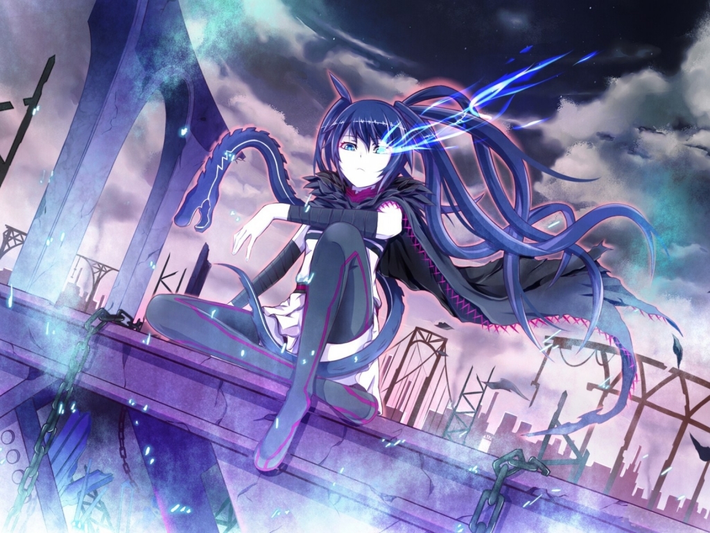 Black Rock Shooter Blue Eye Flame for 1024 x 768 resolution