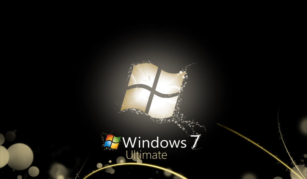 Black Windows 7 Ultimate for 1024 x 600 widescreen resolution