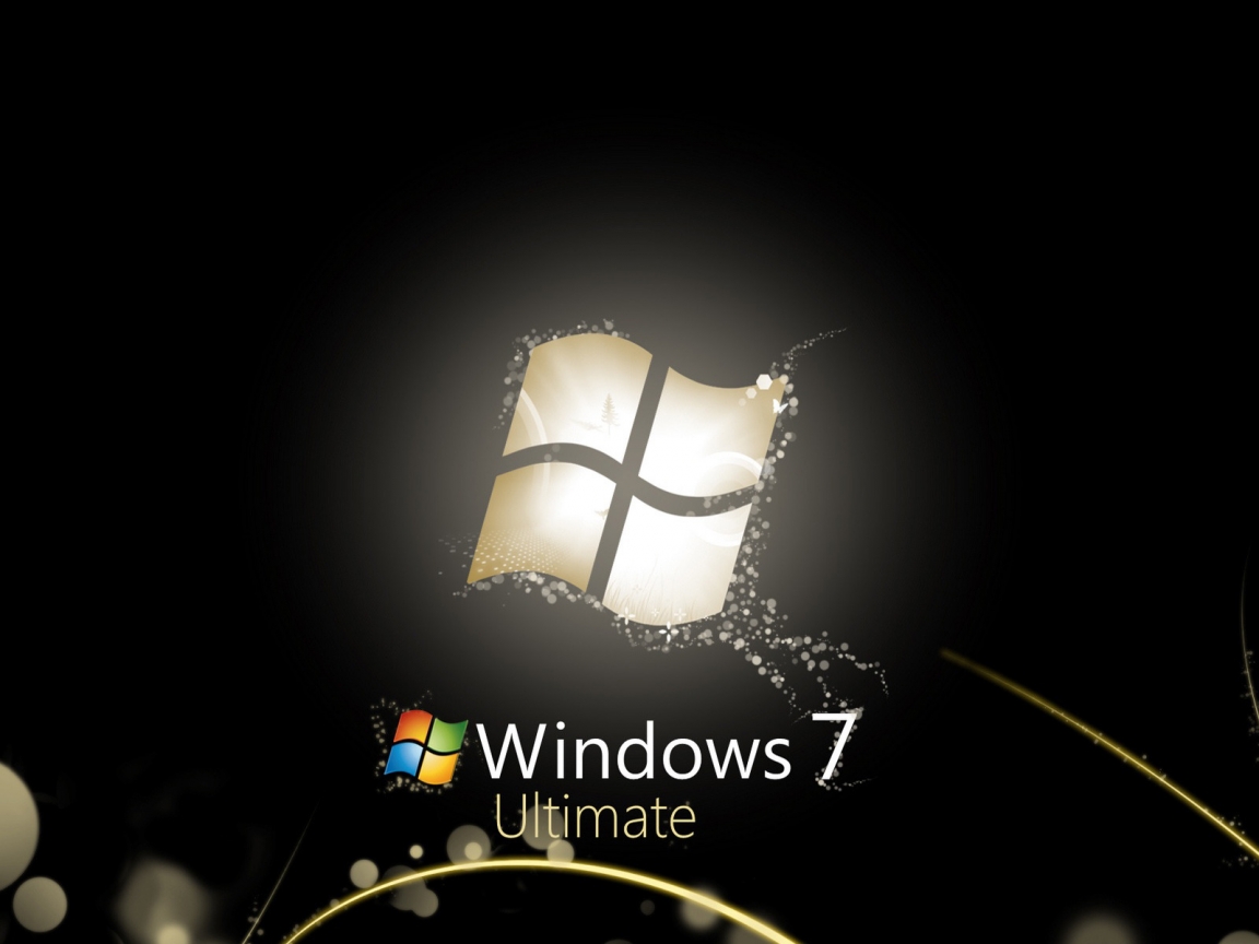 Black Windows 7 Ultimate for 1152 x 864 resolution