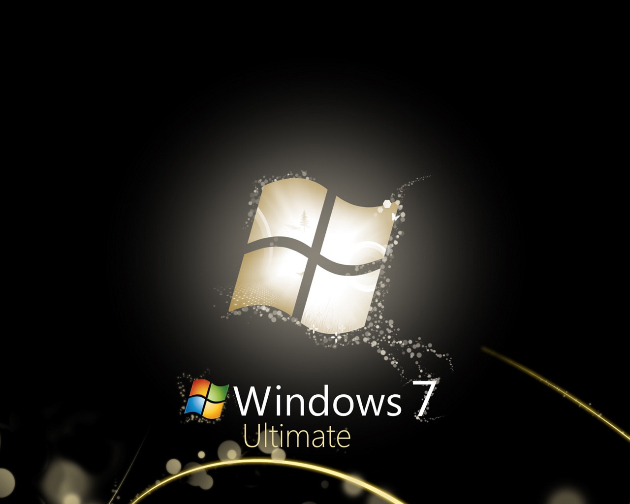 Black Windows 7 Ultimate for 1280 x 1024 resolution