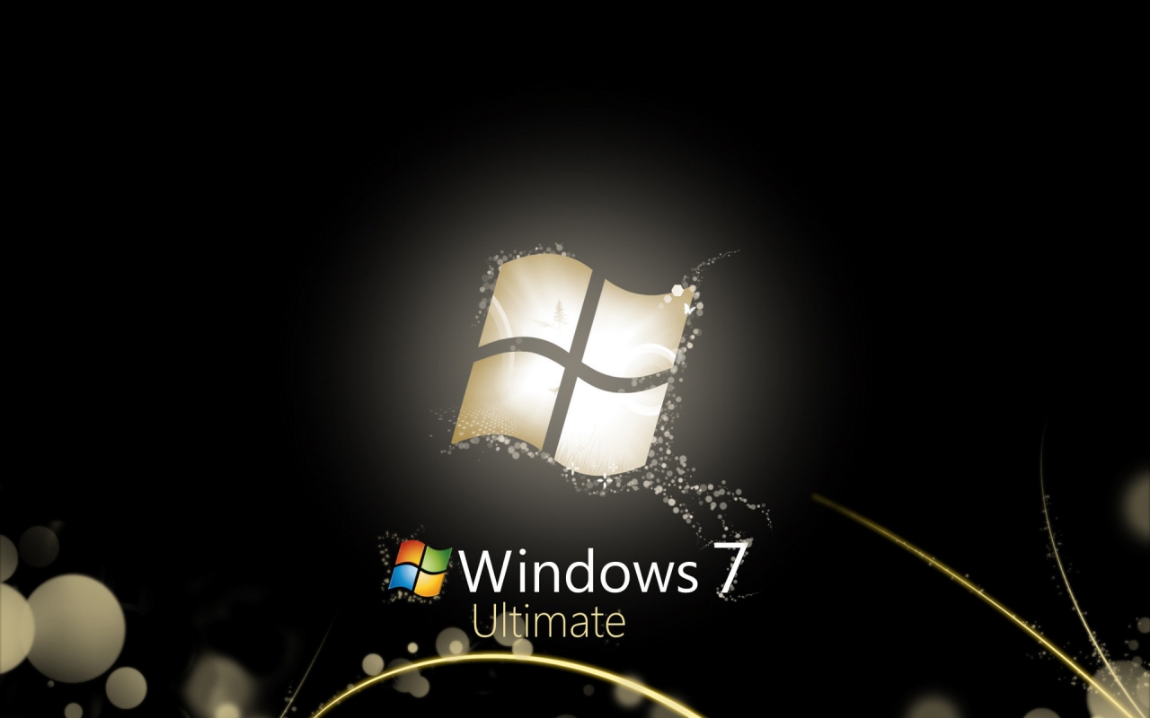 Black Windows 7 Ultimate for 1280 x 800 widescreen resolution