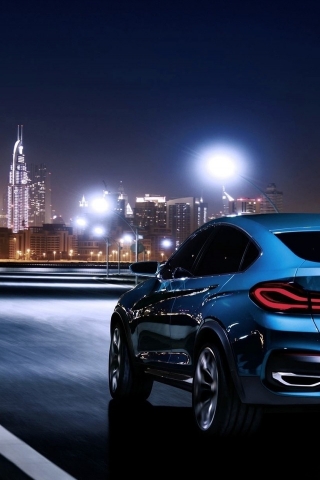 Blue BMW X4 Rear for 320 x 480 iPhone resolution