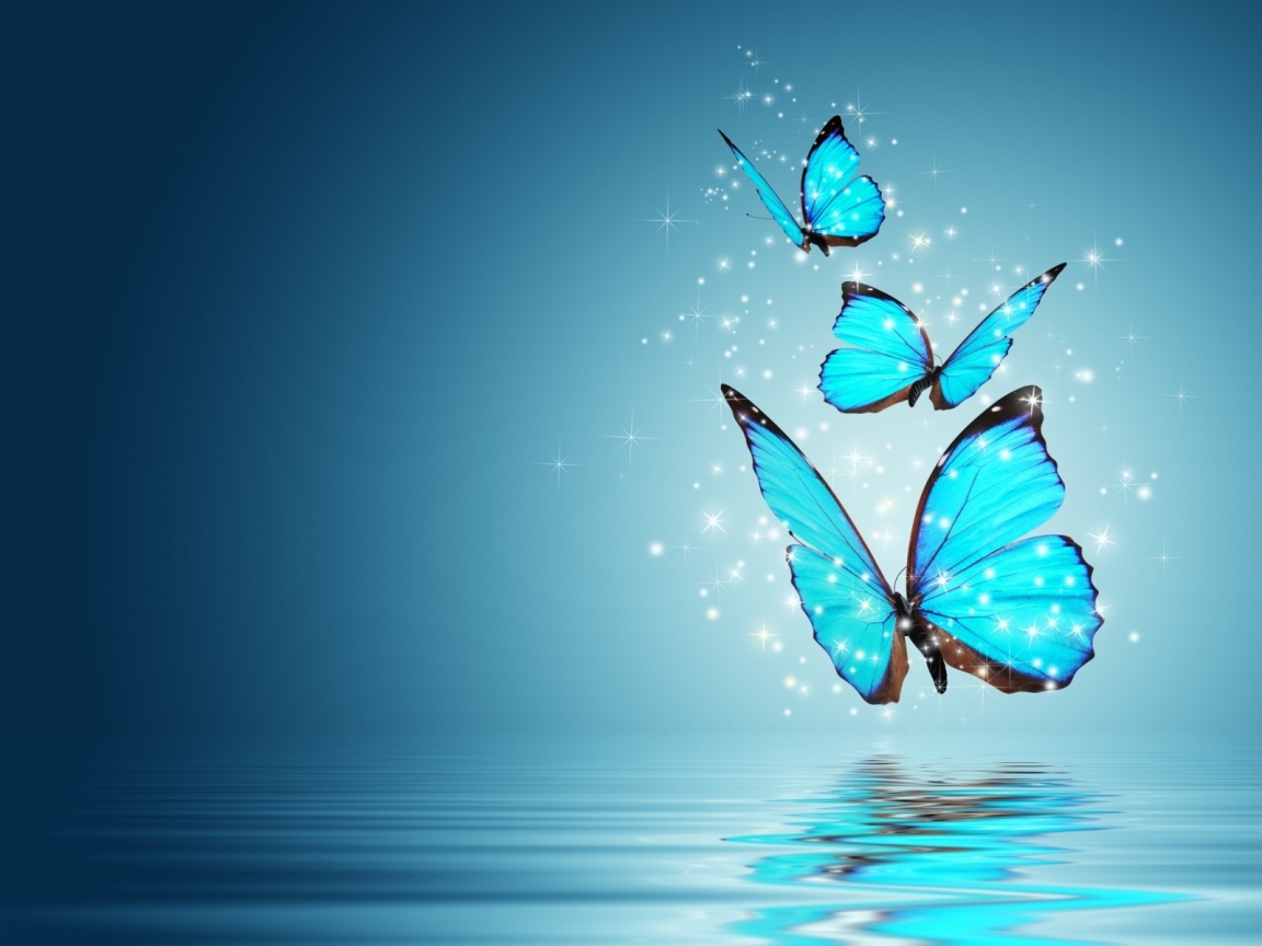 Blue Butterflies for 1152 x 864 resolution