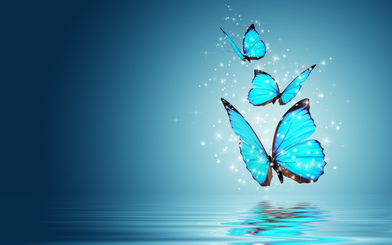 Blue Butterflies for 1280 x 800 widescreen resolution