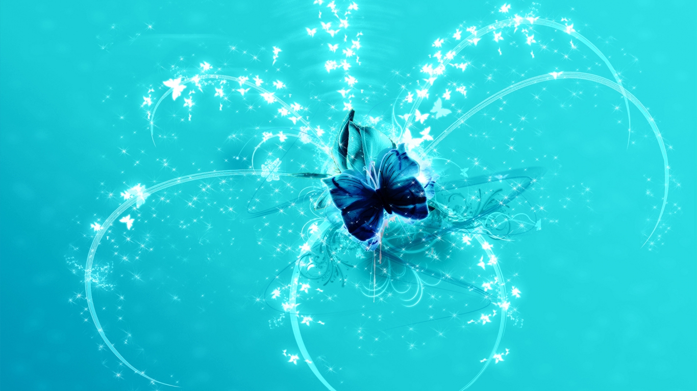 Blue Butterfly for 1366 x 768 HDTV resolution