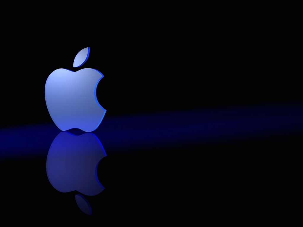 Blue Gradient Apple Logo for 1024 x 768 resolution