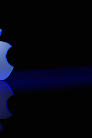 Blue Gradient Apple Logo for 320 x 480 iPhone resolution