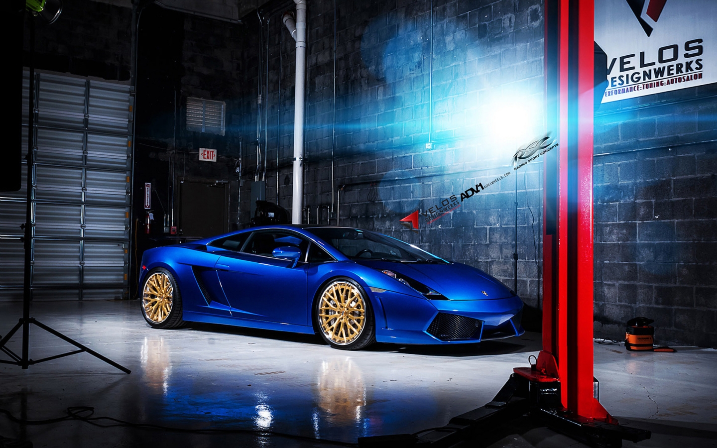 Blue Lamborghini Gallardo ADV10 for 1440 x 900 widescreen resolution