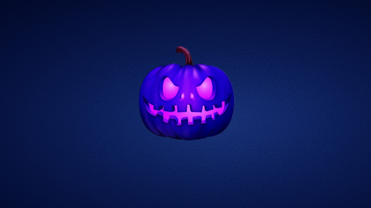 Blue Scary Pumpkin for 1280 x 720 HDTV 720p resolution