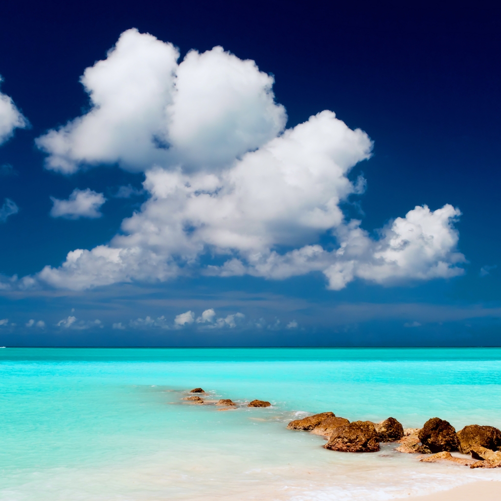 Blue Sea Landscape for 1024 x 1024 iPad resolution