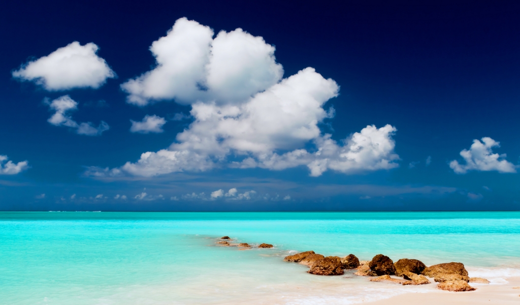 Blue Sea Landscape for 1024 x 600 widescreen resolution
