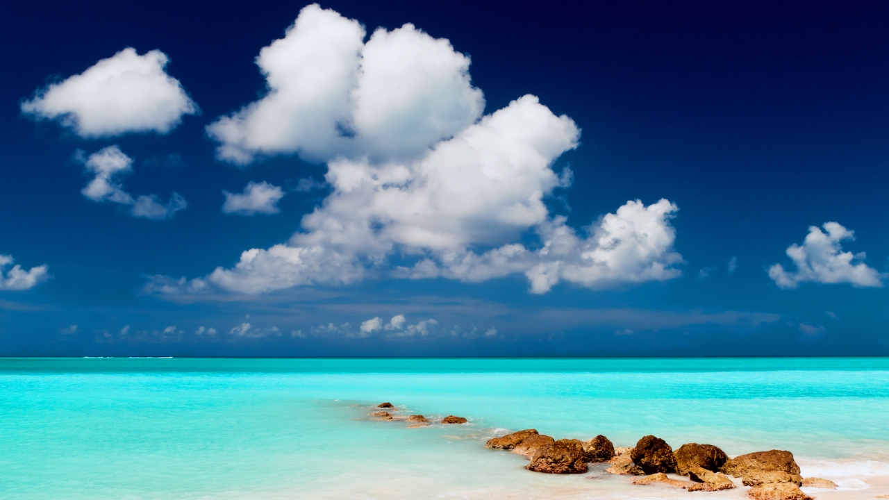 Blue Sea Landscape for 1280 x 720 HDTV 720p resolution