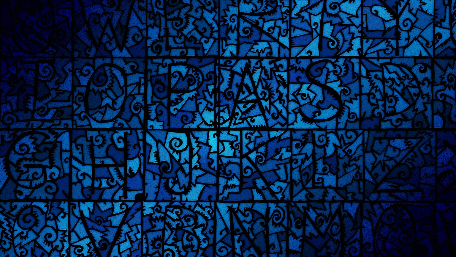 Blue Stained Glass for 1536 x 864 HDTV resolution