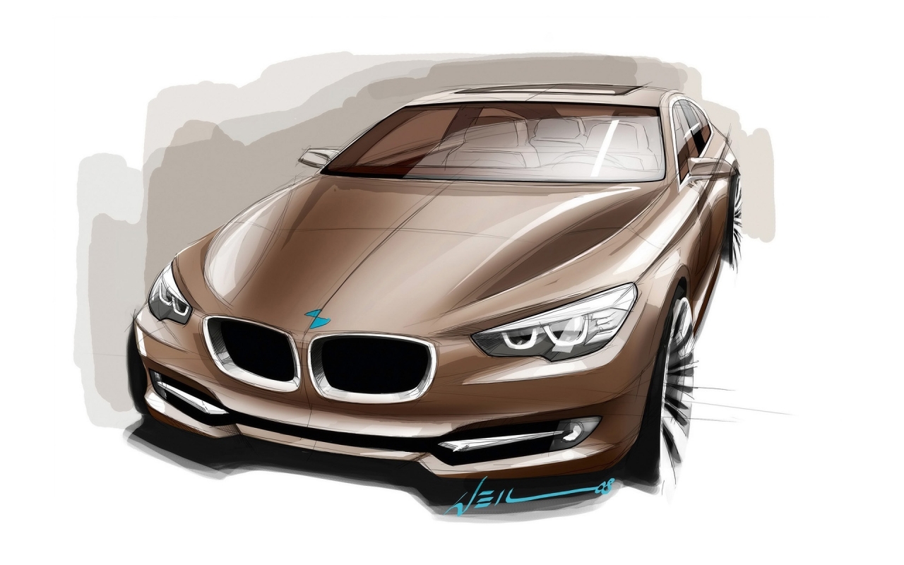 BMW Concept 5 Series Gran Turismo Design Sketch for 1280 x 800 widescreen resolution