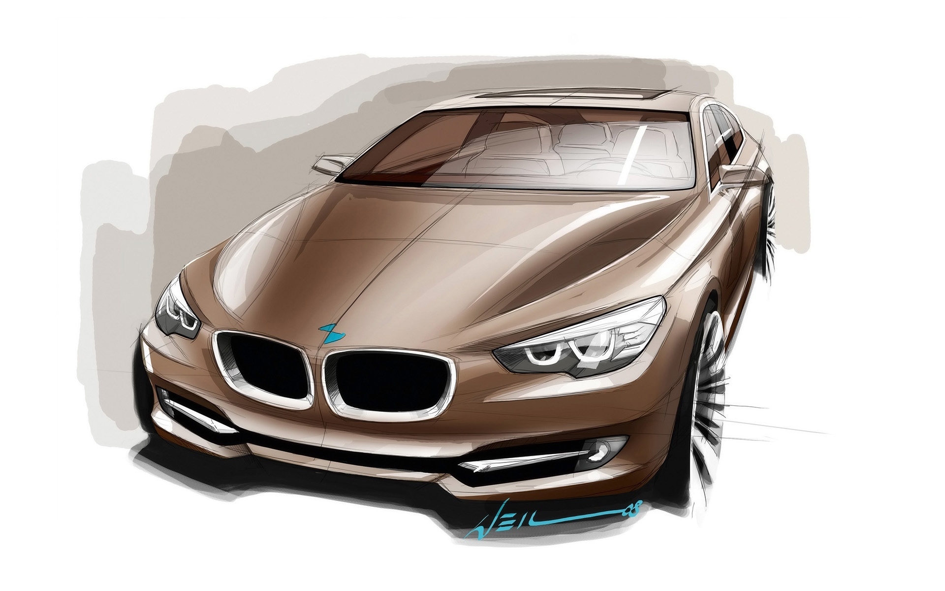 BMW Concept 5 Series Gran Turismo Design Sketch for 1920 x 1200 widescreen resolution