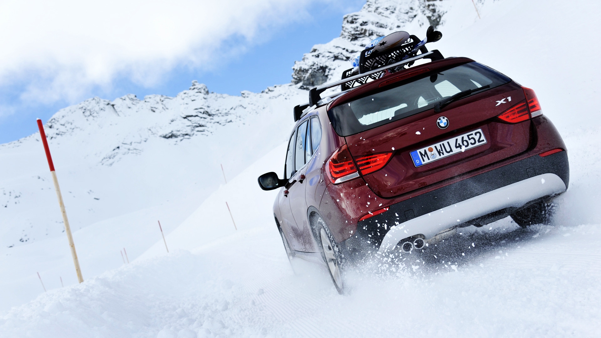 BMW X1 Snow for 1920 x 1080 HDTV 1080p resolution