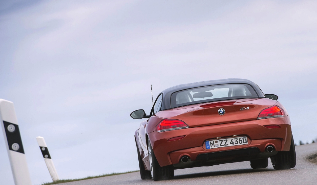 BMW Z4 Roadster Back View for 1024 x 600 widescreen resolution