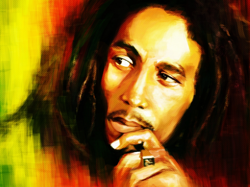 Bob Marley Portrait Painting for 1024 x 768 resolution