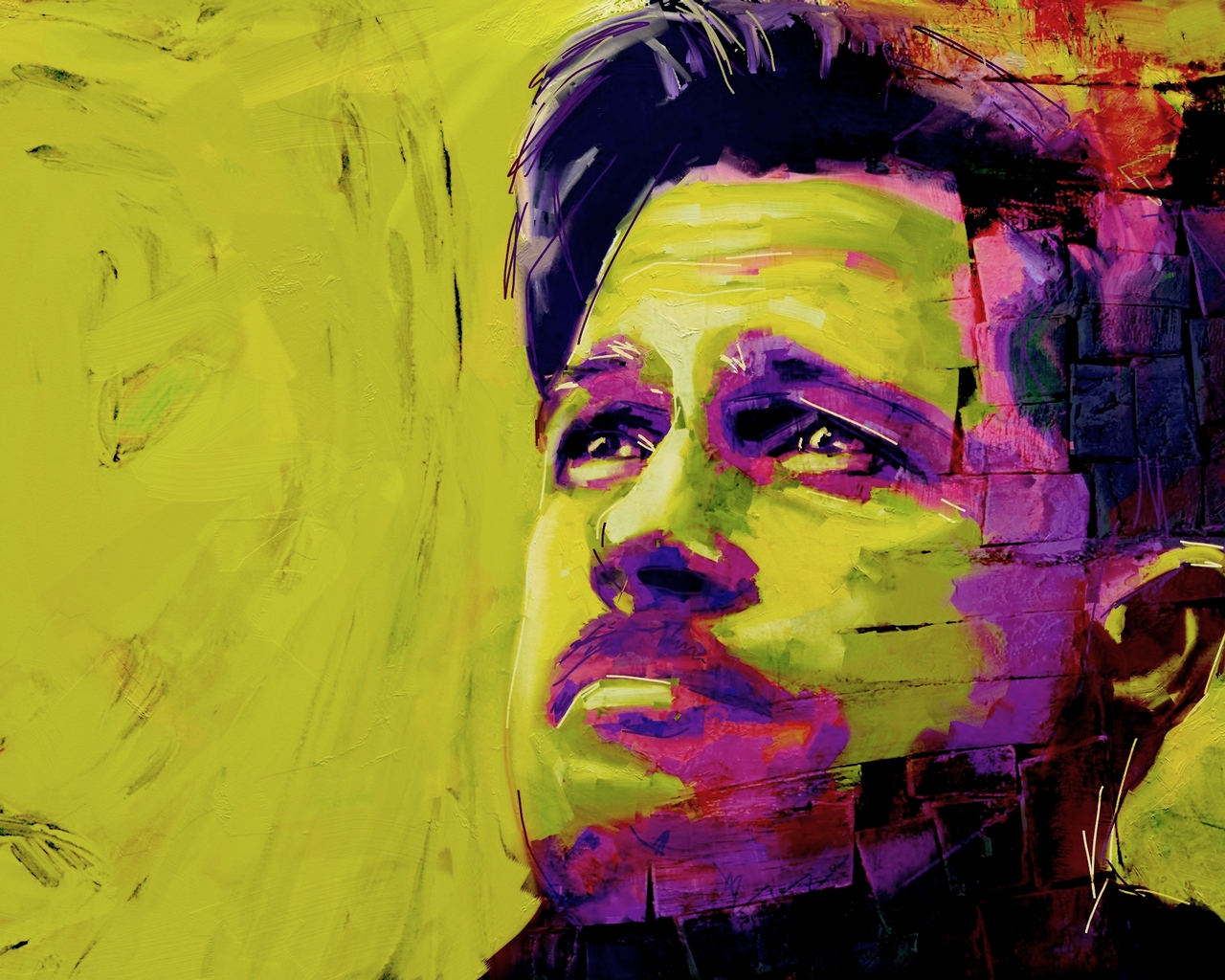 Brad Pitt Painting for 1280 x 1024 resolution