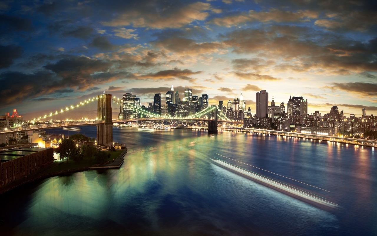Brooklyn Bridge New York for 1280 x 800 widescreen resolution