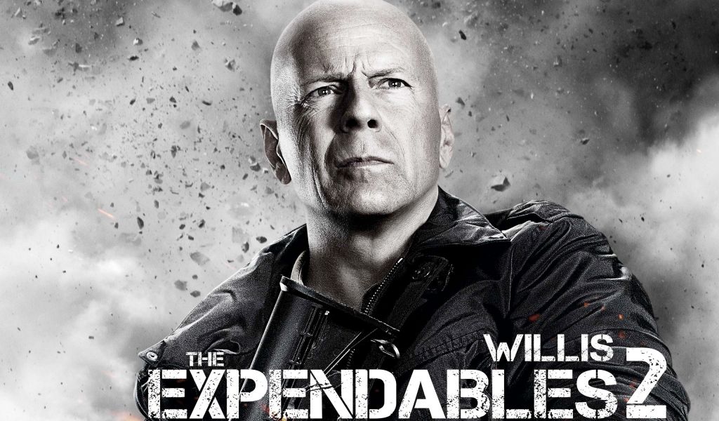 Bruce Willis Expendables 2 for 1024 x 600 widescreen resolution