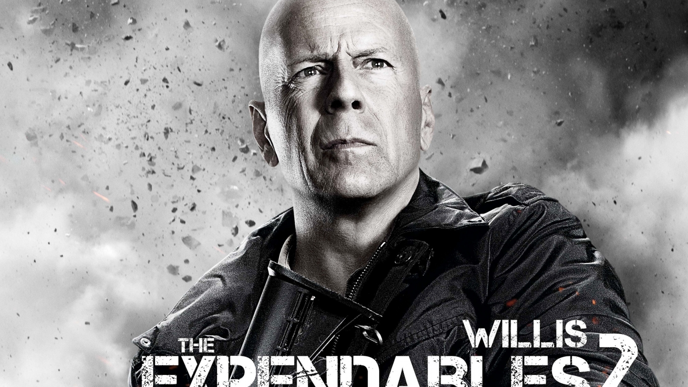 Bruce Willis Expendables 2 for 1366 x 768 HDTV resolution