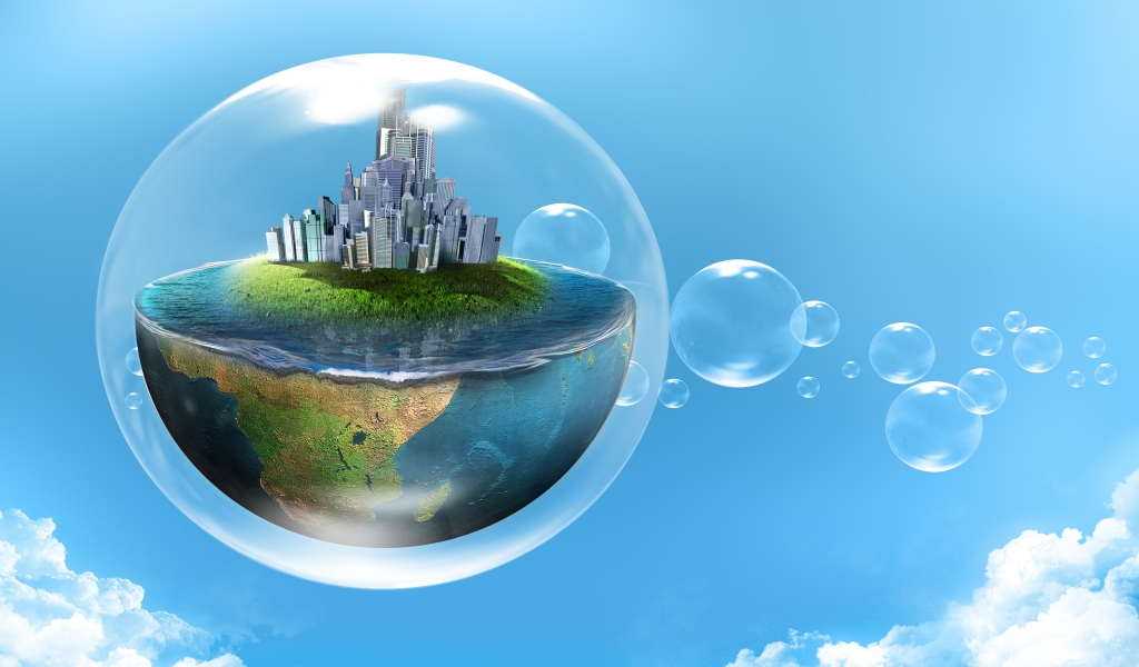 Bubble World for 1024 x 600 widescreen resolution