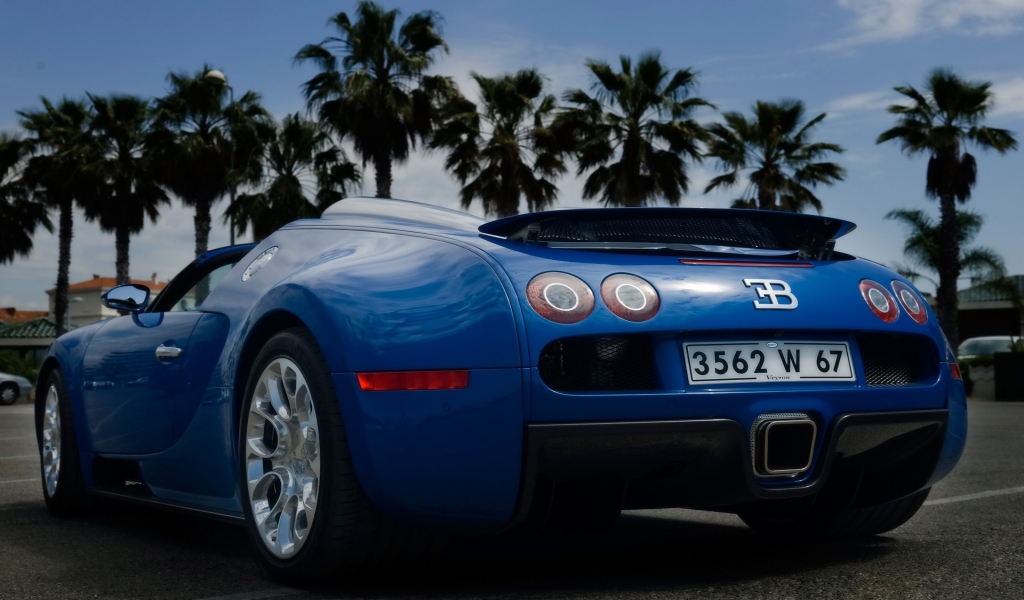 Bugatti Veyron 16.4 Grand Sport 2010 in Cannes - Rear Angle 2 for 1024 x 600 widescreen resolution