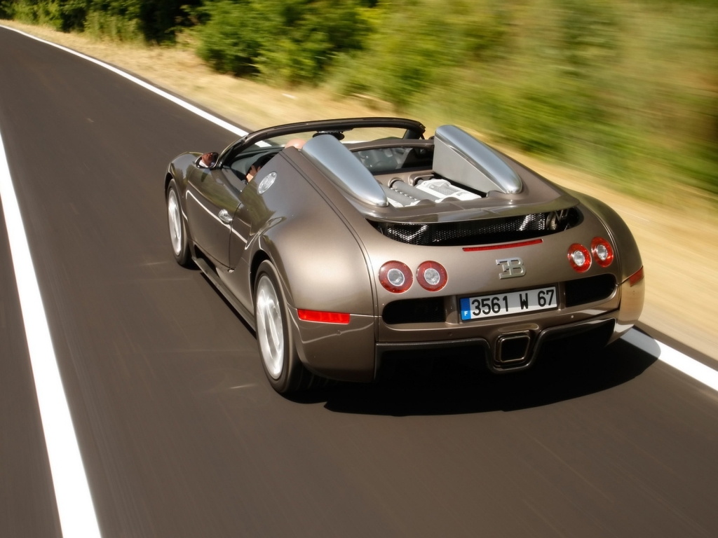 Bugatti Veyron 16.4 Grand Sport 2010 in Rome - Rear Angle Speed Top for 1024 x 768 resolution
