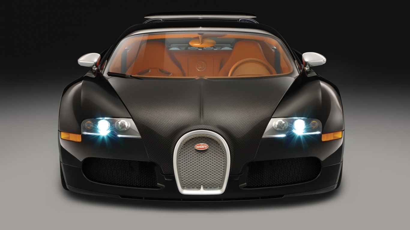 Bugatti Veyron Sang Noir 2008 - Front for 1366 x 768 HDTV resolution