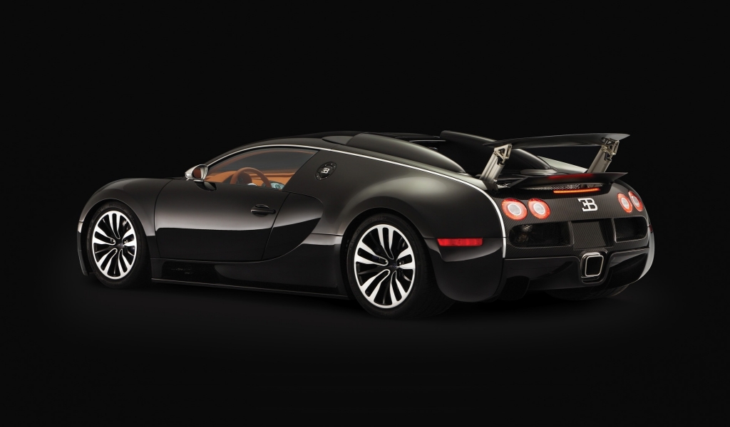 Bugatti Veyron Sang Noir 2008 - Rear Angle for 1024 x 600 widescreen resolution