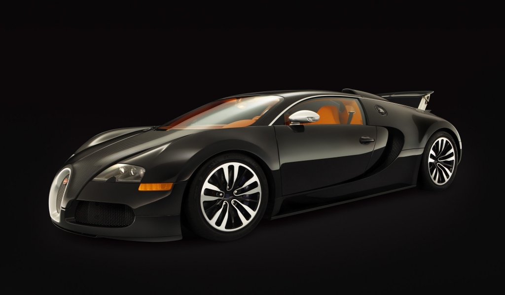 Bugatti Veyron Sang Noir 2008 - Side Angle for 1024 x 600 widescreen resolution