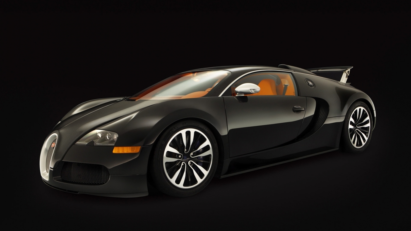 Bugatti Veyron Sang Noir 2008 - Side Angle for 1366 x 768 HDTV resolution