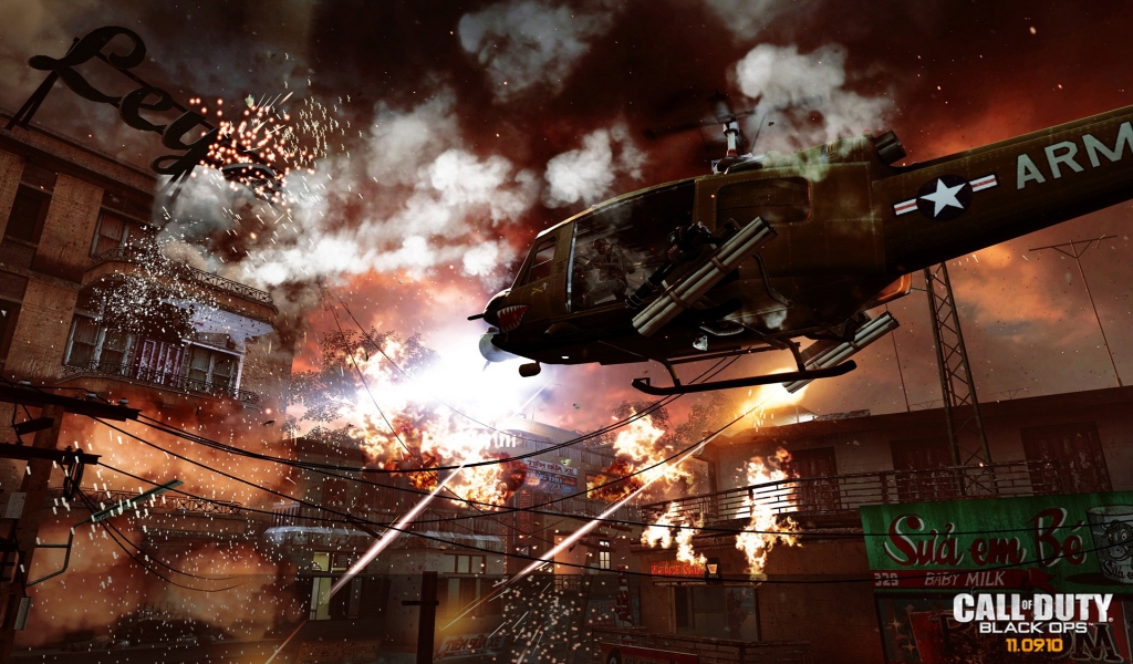 Call of Duty Black Ops Air Support for 1024 x 600 widescreen resolution