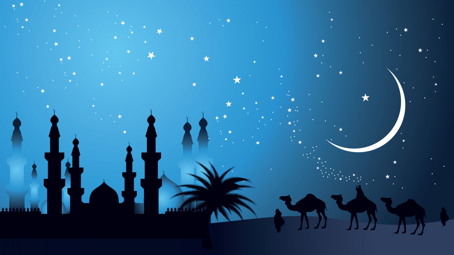 Camels in The Night for 1536 x 864 HDTV resolution