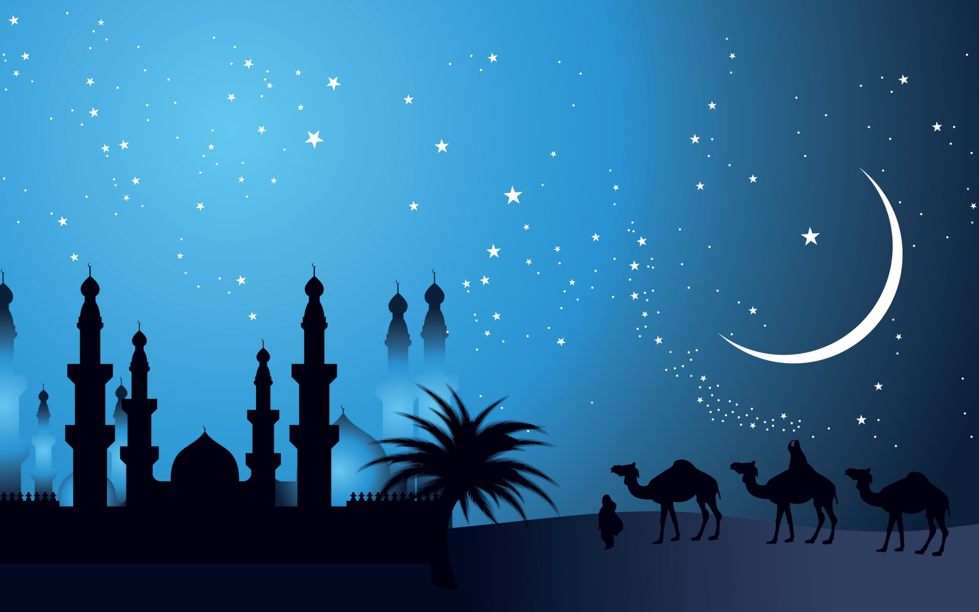 Camels in The Night for 1920 x 1200 widescreen resolution
