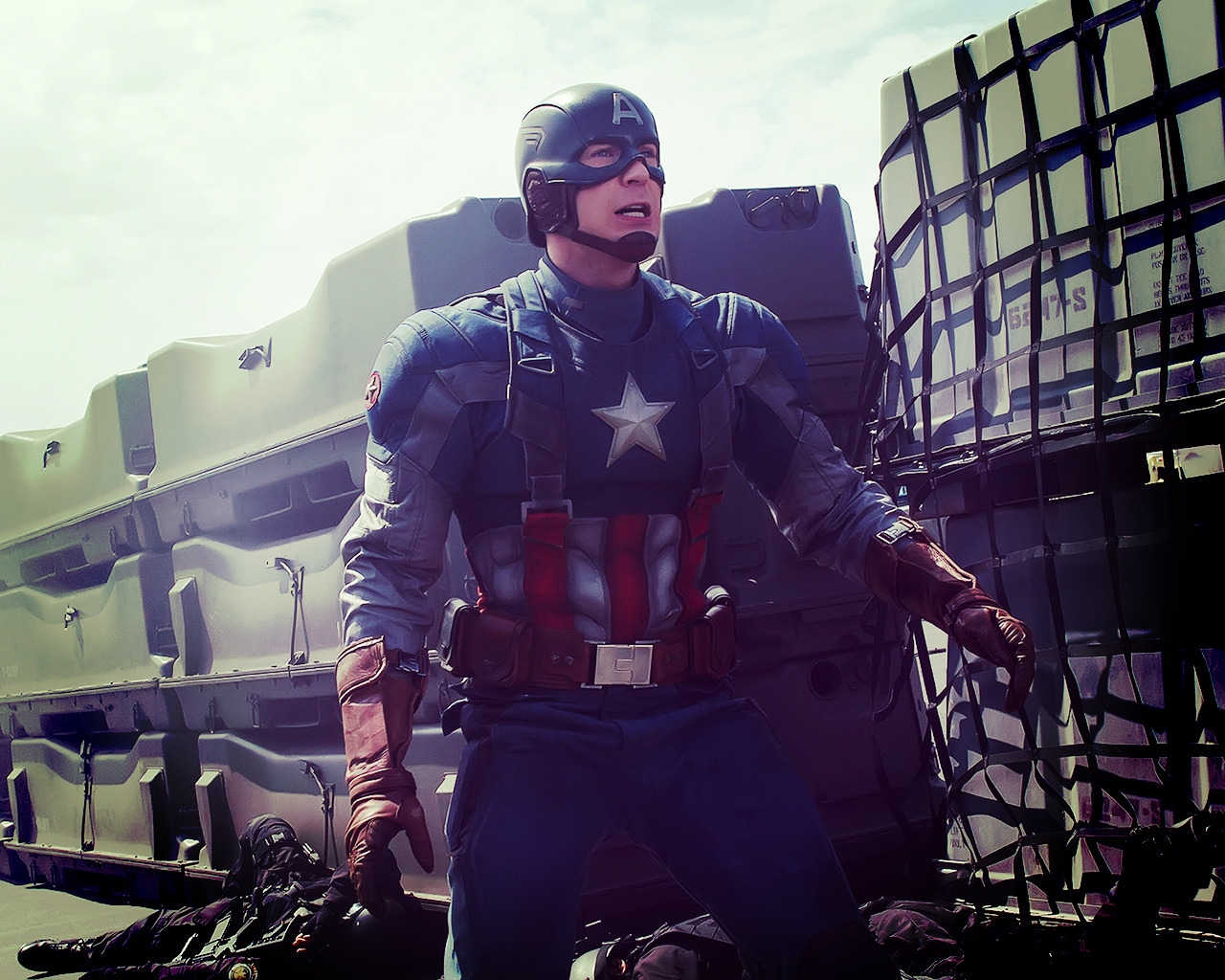 Captain America in Action for 1280 x 1024 resolution