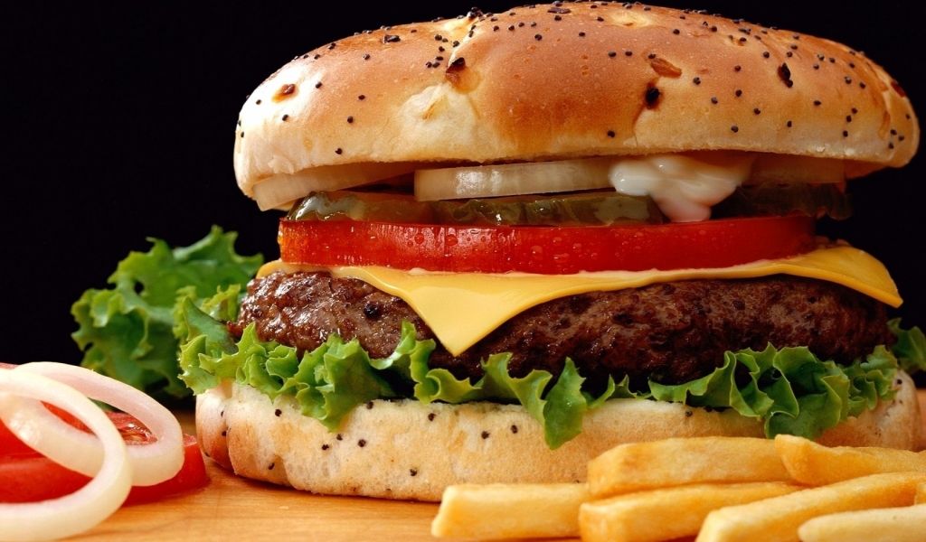 Cheeseburger for 1024 x 600 widescreen resolution