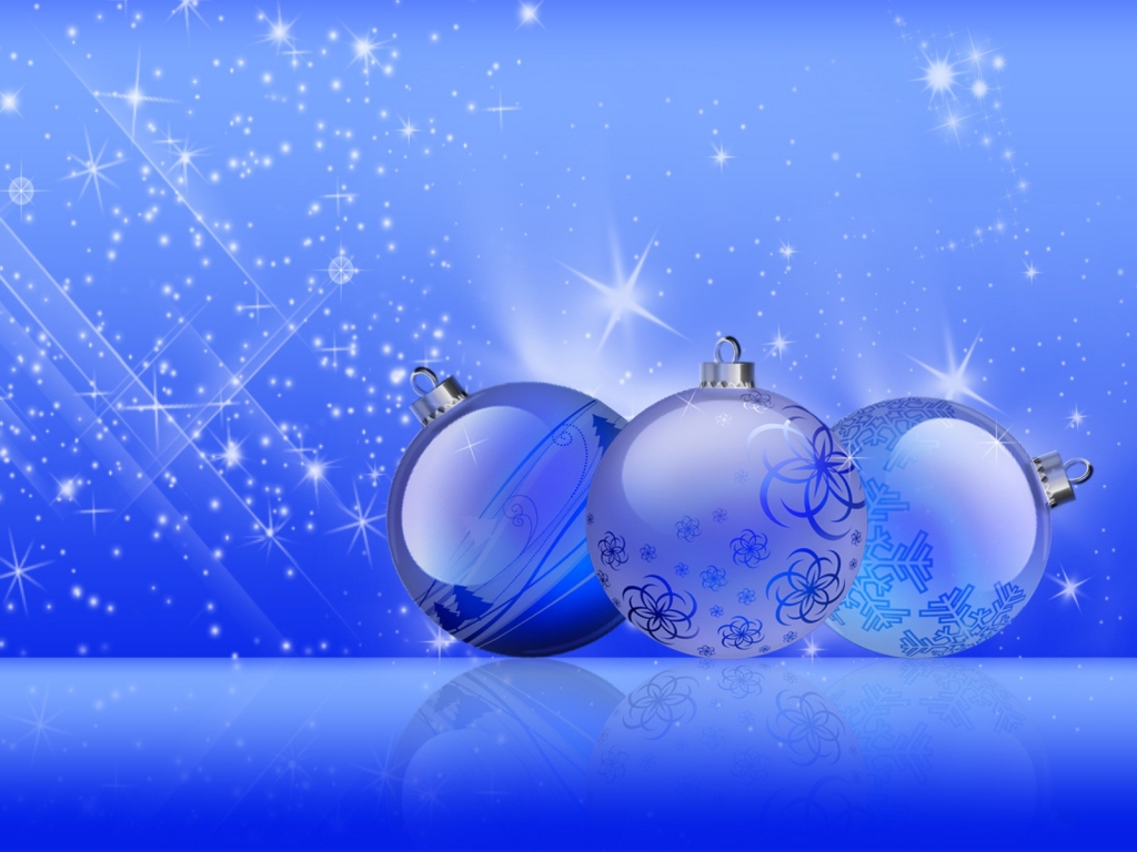 Christmas Blue Shine for 1024 x 768 resolution