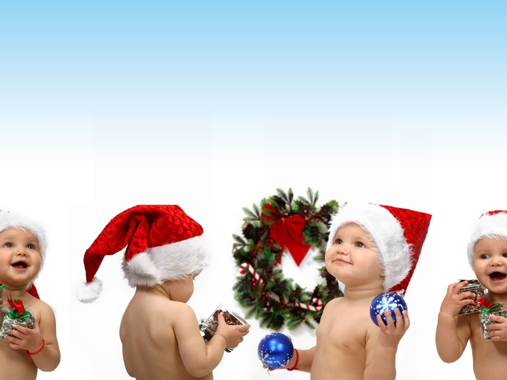 Christmas children for 1024 x 768 resolution