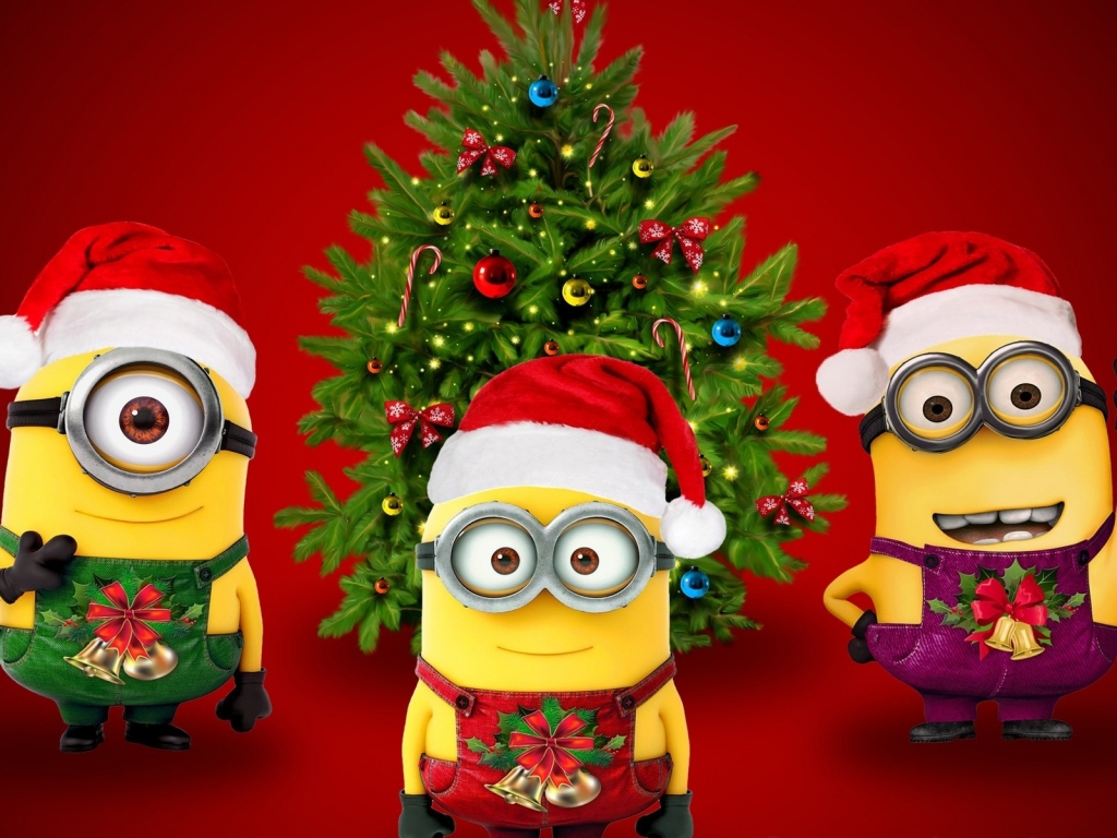 Christmas & Minions for 1024 x 768 resolution