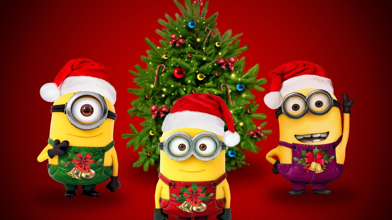 Christmas & Minions for 1280 x 720 HDTV 720p resolution