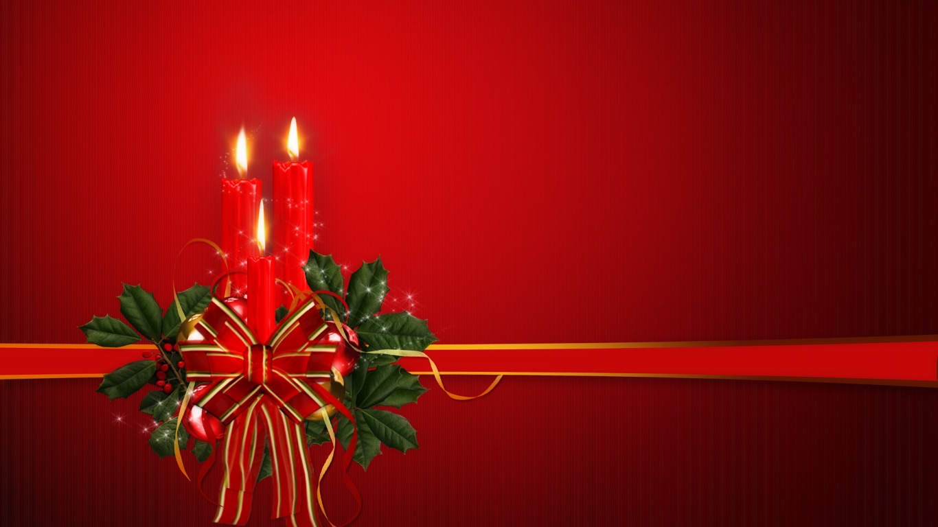 Christmas Ornament with Candle for 1366 x 768 HDTV resolution