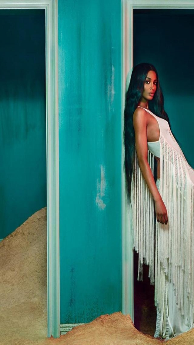 Ciara White Dress for 640 x 1136 iPhone 5 resolution