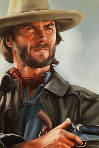 Clint Eastwood Artwork for 320 x 480 iPhone resolution