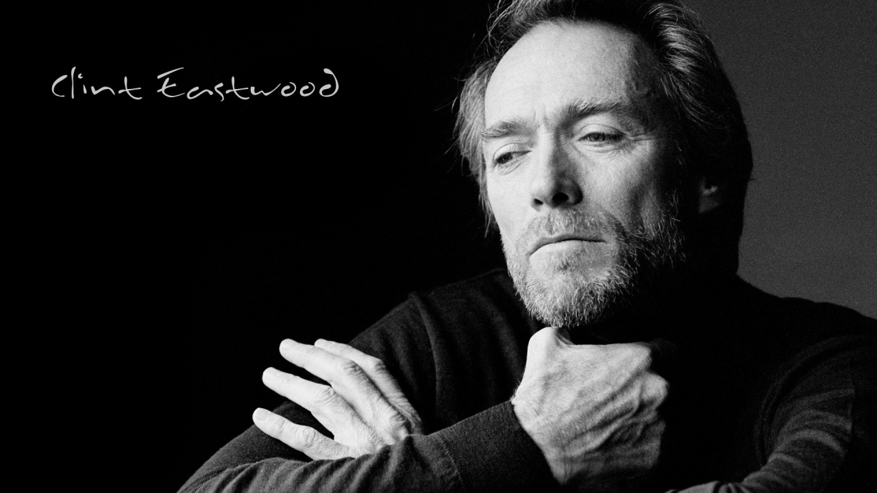 Clint Eastwood Black and White for 1280 x 720 HDTV 720p resolution