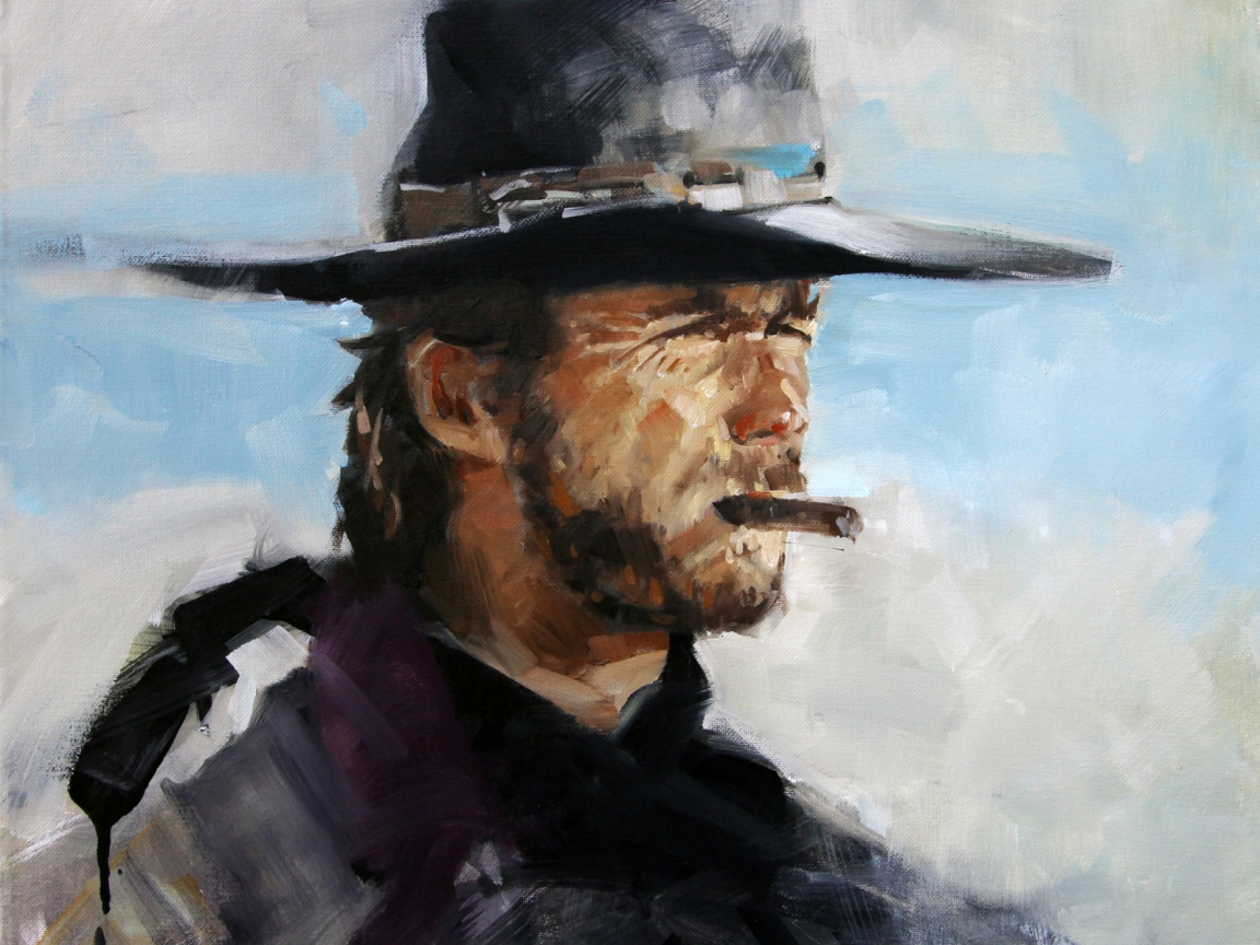Clint Eastwood Painting for 1152 x 864 resolution